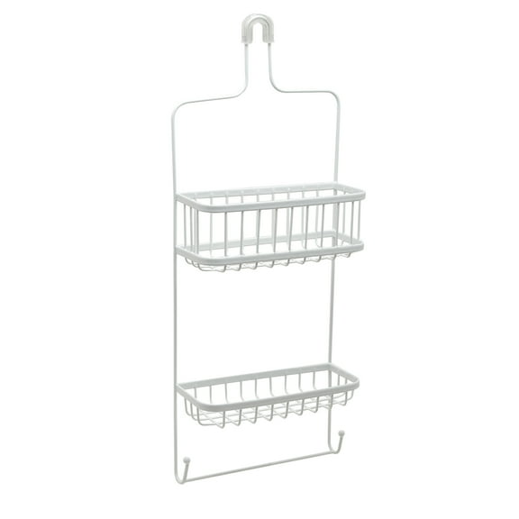 Zenna Home over-the-Shower Caddy, 2 Shelves, White