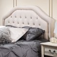 thumbnail image 1 of Tête de Lit Rembourrée avec Hauteur Réglable, Tête de Lit en Tissu Capitonné pour Lit Simple, Tête de Lit Rembourrée pour Chambres Modernes, Beige, 1 of 5