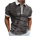 thumbnail image 1 of Camisetas de Manga Larga para Hombres Casual Impreso Girar Abajo Cuello Cremallera Camiseta, Ligera Blusa de Algodón de Imitación para el Hogar, Diario Y Cuatro Estaciones de Uso, 1 of 5