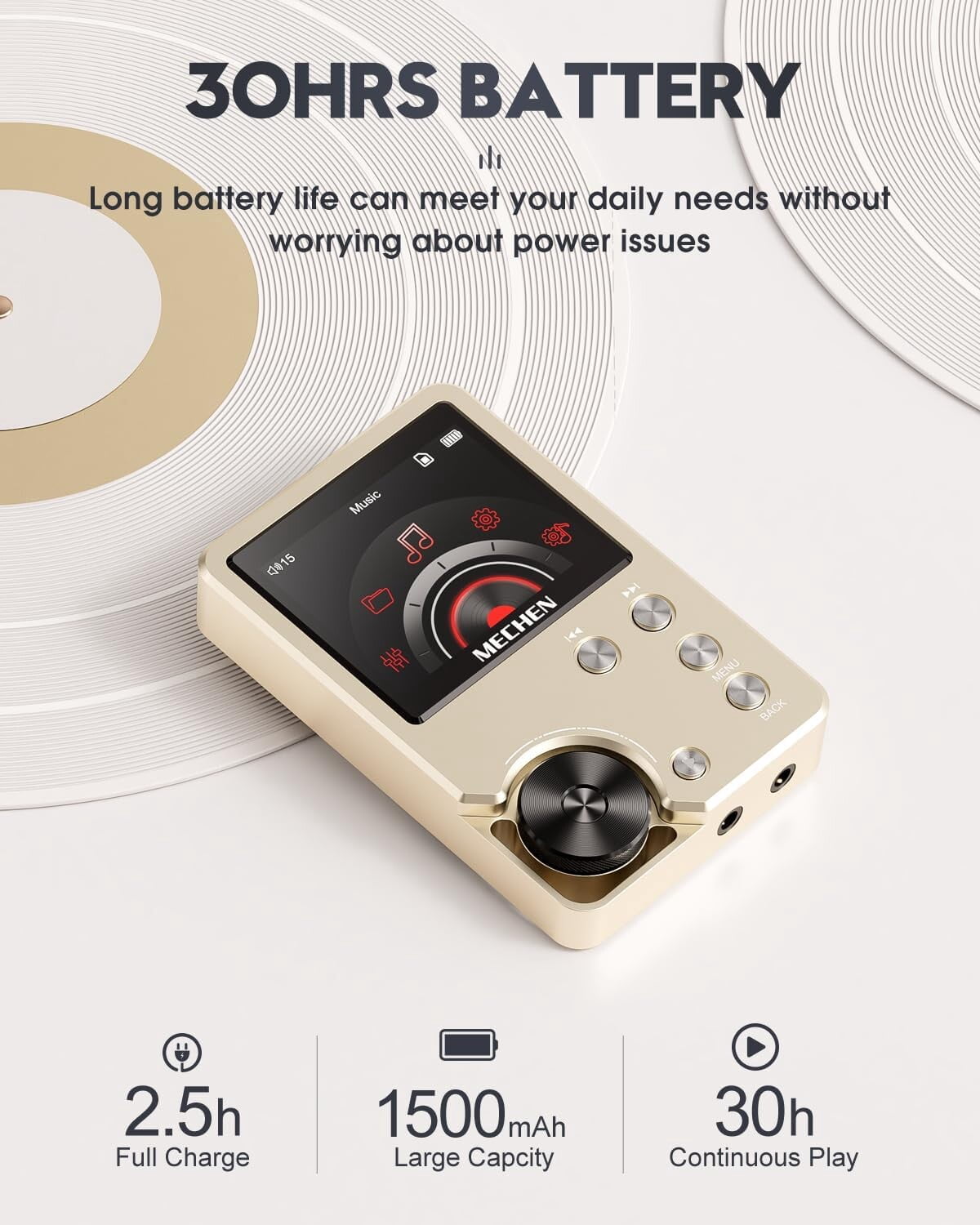 MECHEN M30 Portable Digital Audio Hi-fi Player / Lossless DSD High Resolution / MP3 Player with 64GB Memory Card