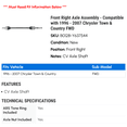 thumbnail image 2 of Front Right Axle Assembly - Compatible with 1996 - 2007 Chrysler Town & Country FWD 1997 1998 1999 2000 2001 2002 2003 2004 2005 2006, 2 of 2
