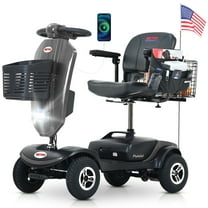 BAMACAR Metro 4 Wheel Electric Mobility Scooter for Seniors Adults 300 lbs Portable collapsible All Terrain Travel Scooters Disability Folding Mobility Scooter Lightweight Foldable Handicap Scooters