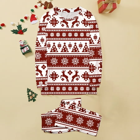 

ERTUTUYI Family Pajamas Set Christmas Pajamas Homewear Moms Red S