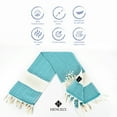 thumbnail image 4 of Hencely Turkish Cotton Hand Towel Set, Turquoise, 2 Count, 2 Pack, 4 of 6