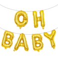 thumbnail image 5 of globos de aluminio con la letra Oh Baby de 16 pulgadas, color oro rosa y plata, para decoración de fiestas de revelación de género, bodas y baby shower, 5 of 5
