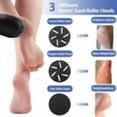 thumbnail image 2 of Rechargeable Electric Foot Callus Remover with Vacuum Dustproof Container, 2 Speed Modes, 3 Grinding Roller Heads (Fine/Regular/Coarse) for Dry Rough Skin, LCD Display, IPX Waterproof, 1200mAh, 2 of 6