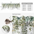 thumbnail image 6 of Green Eucalyptus Leaves Tie Up Valance Curtains for Windows, Kitchen Curtains Window Treatments, Summer Botanical Weeping Short Window Shades Valances for Bedroom Bathroom Cafe 54"x18", 6 of 8