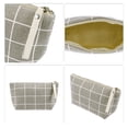thumbnail image 3 of 1 Pc Women Durable Lattice Small Cosmetic Bag for Travel Vacation Bathing Gray Canvas, 3 of 3