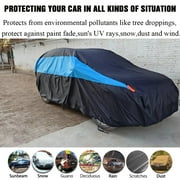 Universal Full Car Cover for SUV Waterproof All Weather UV Protection Snowproof Rain Sunproof Dust-proof Windproof, Size XXL, 209x79x75 inches