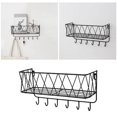 thumbnail image 3 of Key Rack Mail Holder Metal Kitchen Office Organizer rack entryway shelf Wall Mount Hook Black, 3 of 9