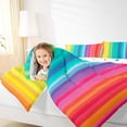 thumbnail image 4 of Feelyou Dreamy Rainbow Abstract Bedding Comforter Set, Dreamy Stripes Geometric Twin Comforter Sets, Teens Boys Girls Kids Reversible Bedding Set, Ultra Soft Home Decor, 2pcs, 4 of 8
