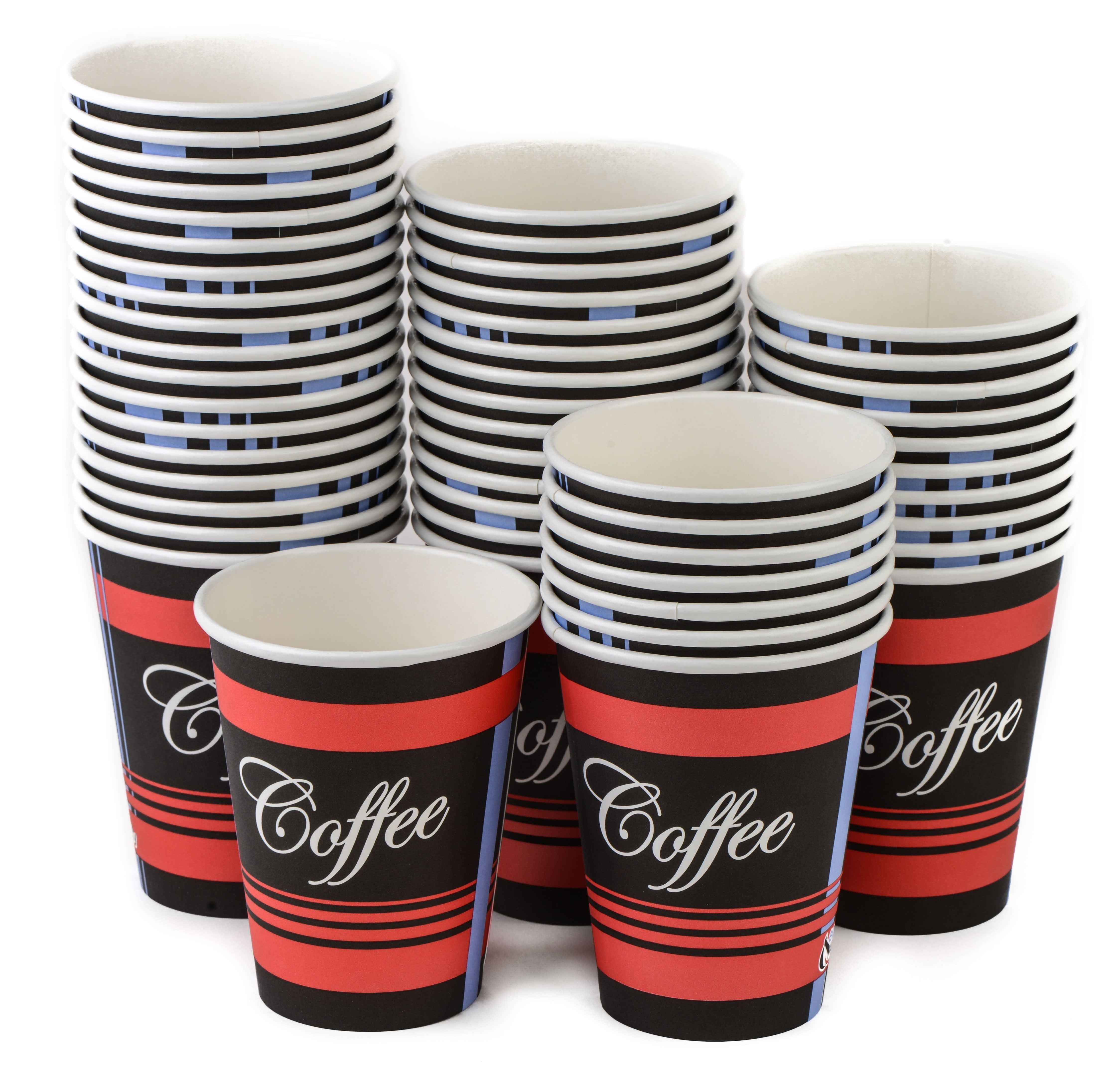 with Lids Disposable Kraft Brown Paper Coffee Cups 100pcs, 4oz 8oz 10oz 12oz 