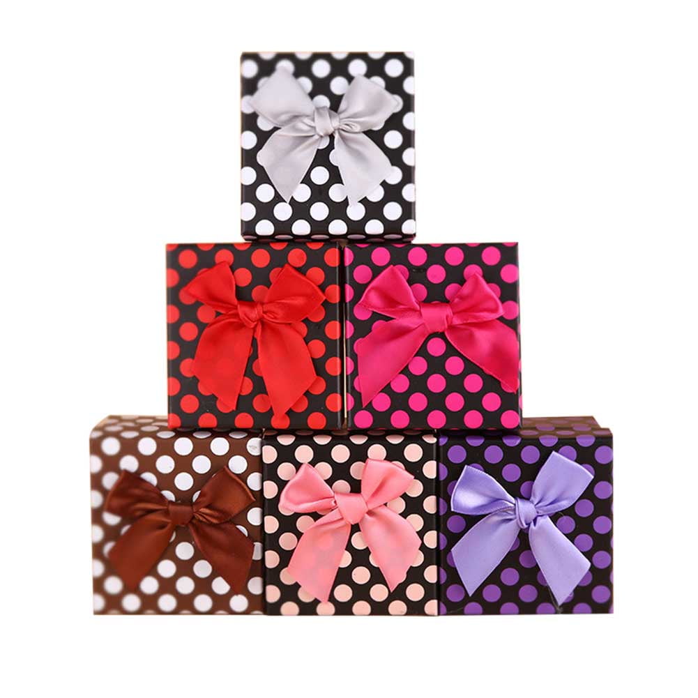 LeKing Innovative Gift Box Packing Box Speckled Bowknot Box Square