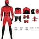 thumbnail image 3 of Disfraz de Daredevil para cosplay de Matt Murdock, traje de batalla de cuero rojo, mono, cinturón, guantes, conjunto completo, traje de fiesta de carnaval de Halloween, 3 of 5