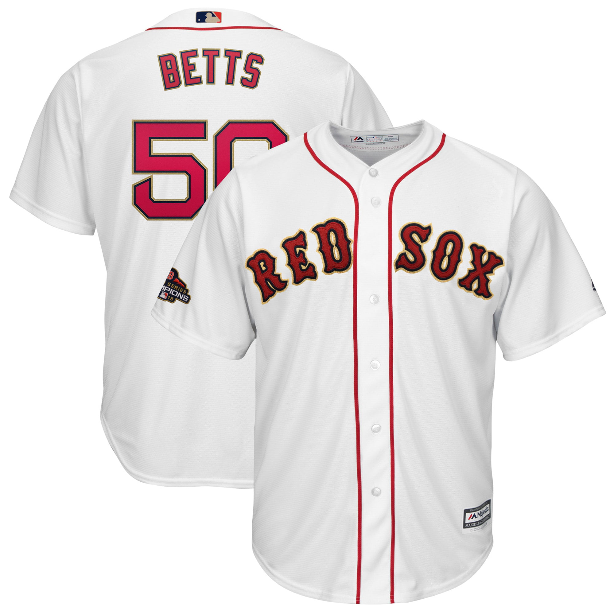 زيت الفلفل للشعر Mookie Betts Boston Red Sox Majestic 2019 Gold Program Cool Base ... زيت الفلفل للشعر