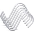 thumbnail image 1 of 6 Pack Large Vinyl Coated S Hooks 6 Inch Large S Hooks for Hanging Heavy Duty White Non Slip Steel Metal S Hanger Hooks for Hanging Plants Lights Tool, 1 of 5