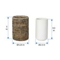thumbnail image 4 of Kouboo La Jolla Rattan Bathroom Tumbler And Toothbrush Holder, Tooth Brushing and Toothpaste Storage Organizer for Sink, White Wash, 4 of 12