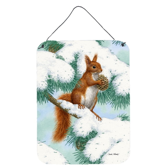 Red Squirrel with Pine Cone Wall or Door Hanging Prints