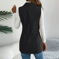 thumbnail image 5 of WTOBBY Women's Corduroy Vest Jacket, Sleeveless Lapel Button Front, Solid Color Casual Tank, Vintage Style Outerwear, Perfect for Layering in Fall and Winter,Black L, 5 of 8