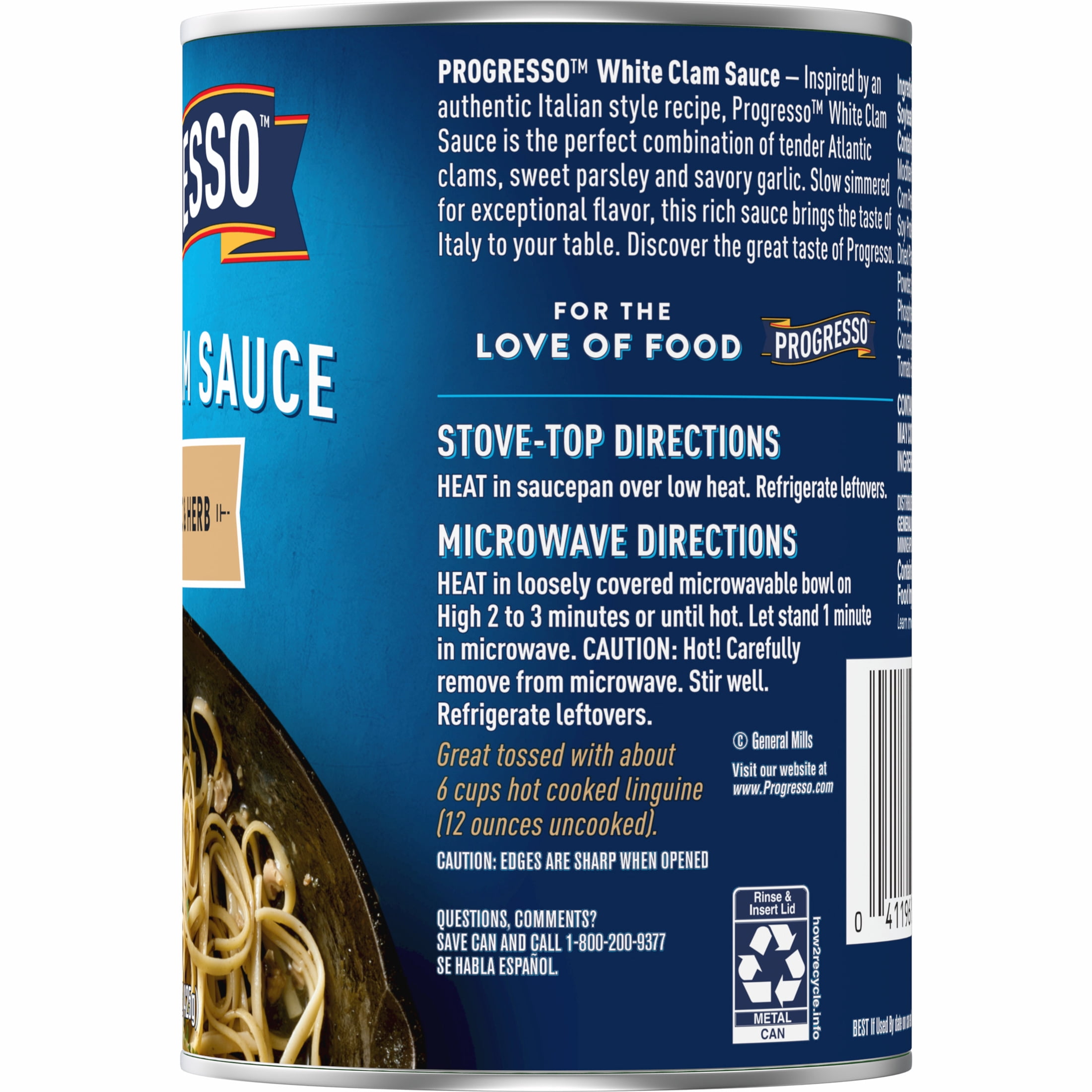 Progresso White Clam Sauce With Garlic & Herb, 15 oz.