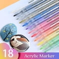 thumbnail image 1 of Mistaha Acrylic Paint Marker Set with 1mm Tip, 18 Colors, Waterproof and Quick-Drying, Multi-Scene Application, Durable Wood Body, 1 of 7