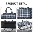 thumbnail image 4 of Large Capacity Tote Bag,Navy White Plaid Checkered Pattern Handbag Fashion Luxury Tote Bag,15.7"x13"x 5.1" Inches,Laptop Compatible, 4 of 6