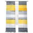 thumbnail image 2 of Yellow Gray Abstract Sheer Curtains 96 Inches Long 2 Panels Geometric Strip Light Filtering Semi Sheer Window Curtains Drapes for Bedroom Living Room 52"x96", 2 of 7