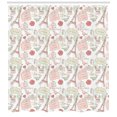 thumbnail image 3 of Ambesonne Paris Shower Curtain, Lovers in Streets Flowers, 69"Wx75"L, Dried Rose Cream, 3 of 3