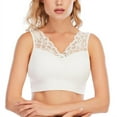 thumbnail image 1 of Lace Push Up Bras For Women Sexy Deep V Neck Breathabl Brassiere Padded Bra Seamless Comfortable Bralette Fitness Gym Bra Top Padded Sport Bra,White,XL, 1 of 9