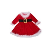 Infant Baby Girl Christmas Dress Santa Claus Dress Sparkle Velvet Tulle Dress Girl Christmas Outfit