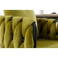 thumbnail image 6 of Dining Chairs Set of 2, Kitchen & Dining Room Chairs with Woven Back and Metal Legs, Modern Velvet Accent Side Chair for Dining Room, Kitchen, Vanity, Living Room, Olive, 6 of 9