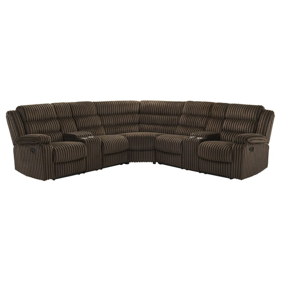 Atkinson Upholstered Reclining Sectional Sofa Chocolate