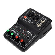 Audio Interface Professional Recording Sound Card 16bit/48kHz Mini USB Audio Interface Sound Card 2-In & 2-Out with 48V Phantom Power USB-B Cable Studio Recording Equipment for Music Recording