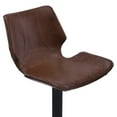 thumbnail image 2 of Zuma Adjustable Swivel Metal Barstool in Vintage Coffee Faux Leather and Black Metal Finish, 2 of 9