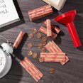 thumbnail image 4 of 100-Count Red Kraft Paper Coin Wrappers for 50 Pence - Standard Color-Coded Flat Penny Rolls, Durable Coin Storage Sleeves with Denomination Marking, Easy-to-Use Paper Packaging for Coin Organization, 4 of 6