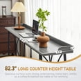 thumbnail image 3 of Ktaxon Mid-Century Modern 82-inches Bar table, Long Pub Table with Curved Metal Frame, Counter Height Desk for Dining Room, Kitchen, Bar, Gray, 3 of 11