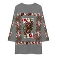 thumbnail image 3 of QUEEN OF HEARTS PLAYING CARDS ARTWORK Loose Dress Evening Dress Summer Dresses for Women Luxury Dress Long Sleeved Dress, 3 of 4