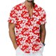 thumbnail image 5 of Ceisia Men's Tropical Floral Print Short Sleeve Button Down Hawaiian Shirt for Beach Vacation Red L Gifts, 5 of 9