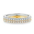 thumbnail image 2 of Gem Stone King 18K Yellow Gold Plated and White Silver Eternity Wedding Band Rings Moissanite (0.30 cttw, Size 7), 2 of 3