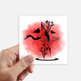 thumbnail image 1 of Japan Japanese Style Red Crane Sticker Square Waterproof Stickers Wallpaper Car Decal, 1 of 1