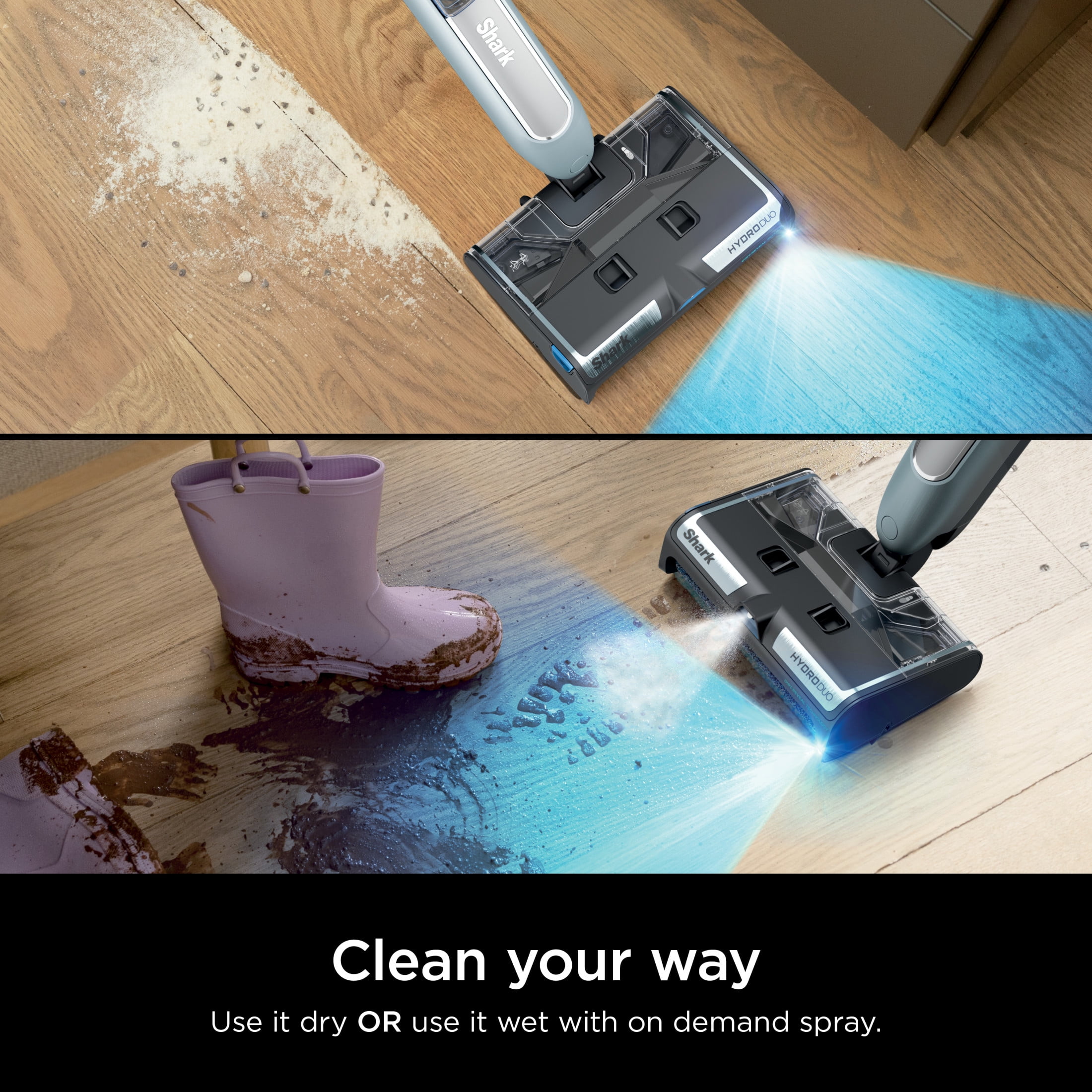 Shark HydroDuo Cordless Hard Floor Cleaning System with Dirt-Reveal Technology for Wet & Dry Pickup, WW200