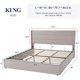 thumbnail image 3 of King Size Lift Up Storage Bed, Modern Wingback Headboard, No Box Spring Needed, Hydraulic Storage, Light Beige My Lux Decor Round, 3 of 6