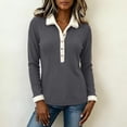 thumbnail image 4 of GUACER Sherpa Collared Tops for Women Long Sleeve Ribbed Knit Pullover Fuzzy Trim Button Up Sweaters Fall Winter Thermal, 4 of 8
