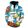 thumbnail image 3 of Sudadera con cremallera colorida con estampado 3D para hombre, sudadera con estampado de grafiti de dibujos animados, sudaderas de manga larga a la moda, sudaderas con capucha, 3 of 5