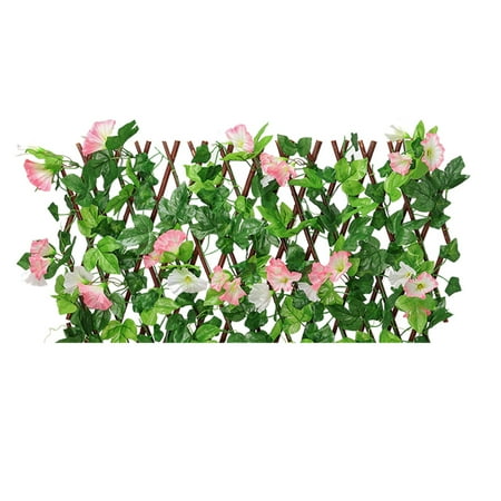 

NIUREDLTD Wooden Fence Durable Retractable Climbing Frame Grids Flower Decoration