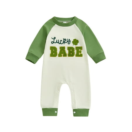

Kupretty Baby Boys Jumpsuit Long Sleeve Embroidery Letters Newborn Romper