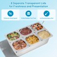 thumbnail image 3 of Bandeja para servir alimentos YMJOINMX de 6 compartimentos, 1.9 L, con paquetes de hielo, 3 of 8