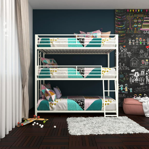 Your Zone Metal Twin Triple Bunk Bed, Home Zone Bunk Beds