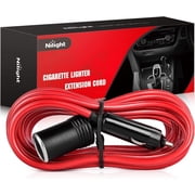 Nilight 14 Ft Male-to-Female Extension Cord Cable Heavy Duty 12V/24V Car Charger with Cigarette Lighter Socket,2 Years Warranty, red