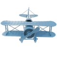 thumbnail image 2 of Escultura de estatua de metalurgia modelo de avión de hierro clásico de pulgadas, decoración del hogar Azul Zulema Juguete de la escultura del avión de la vendimia, 2 of 8
